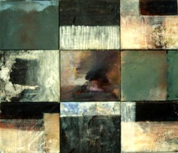 „Ohne Titel“, Öl auf Leinwand, 9-teilig, 115 × 135 cm, 1990 