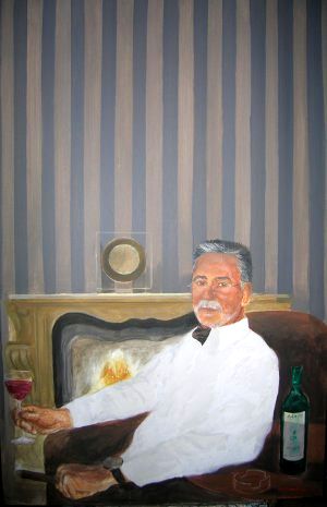 „Mann am Kamin“, Acryl auf Leinwand, 2009/10